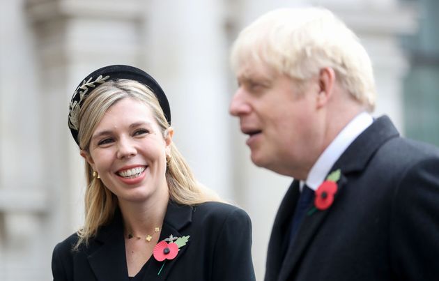 Britain's prime minister Boris Johnson with partner Carrie