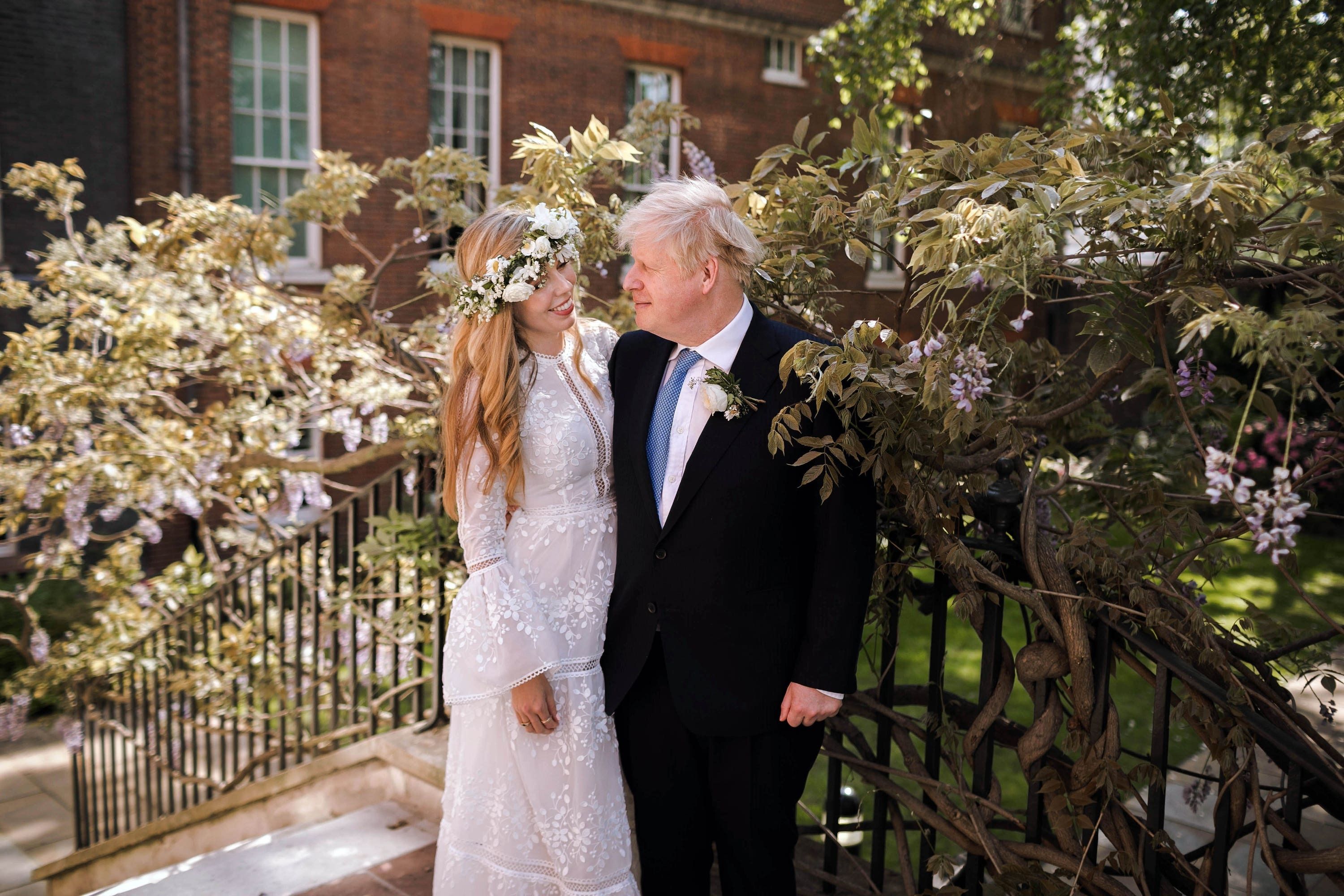 Carrie Symonds and Boris Johnson on their wedding