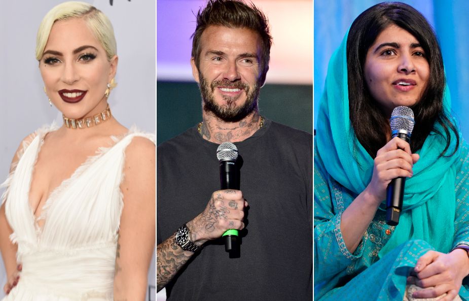Lady Gaga, David Beckham and Malala