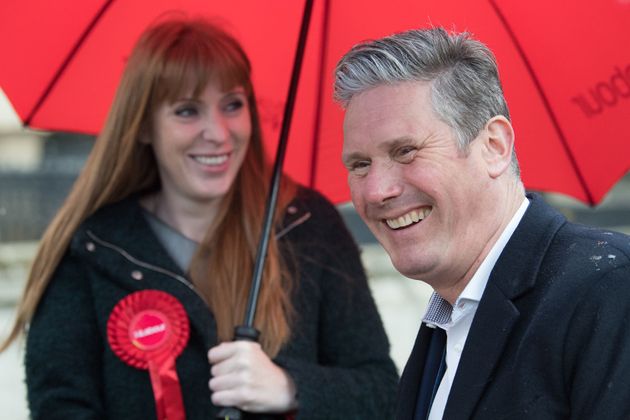 Starmer and Rayner on the campaign trail on Wednesday in