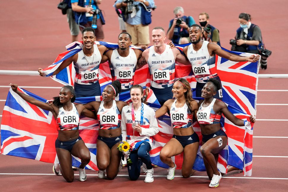 Team GB's athletes celebrate their triumphs on the track in Tokyo