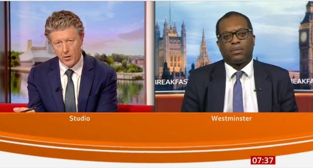 Charlie Stayt with Kwasi Kwarteng on BBC