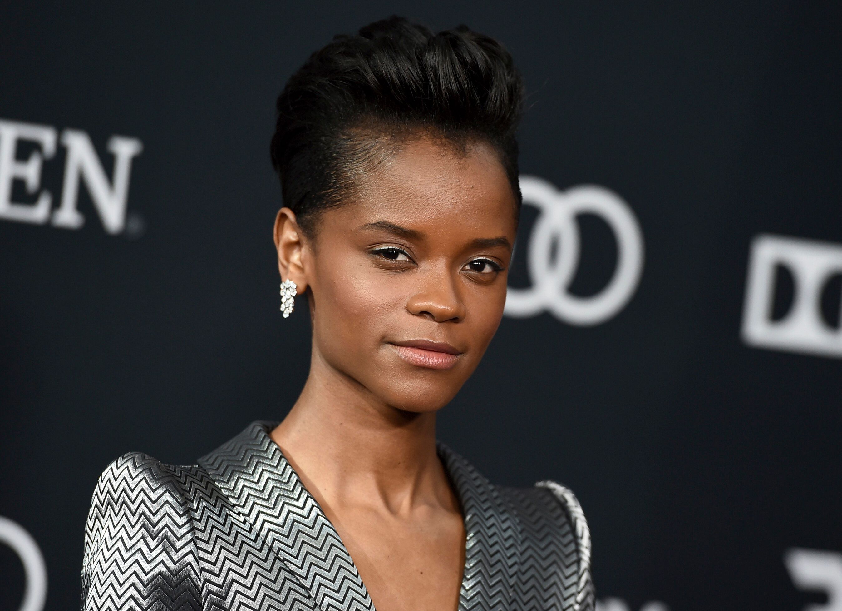 Letitia Wright at a premiere in
