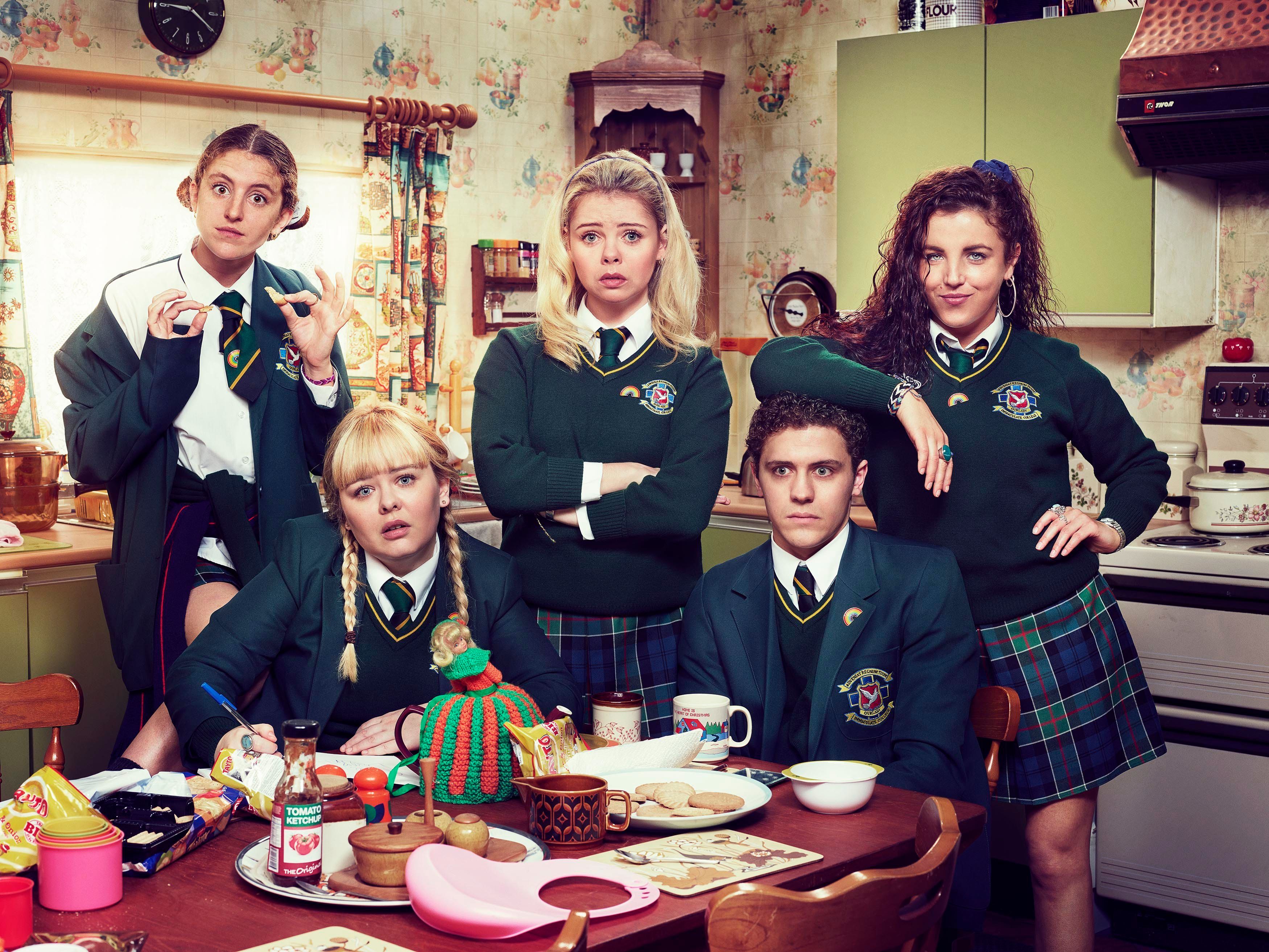 Nicola with her Derry Girls co-stars
