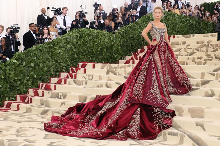 Blake Lively at the 2018 Met Gala, which had the theme Heavenly Bodies: Fashion & the Catholic Imagination.
