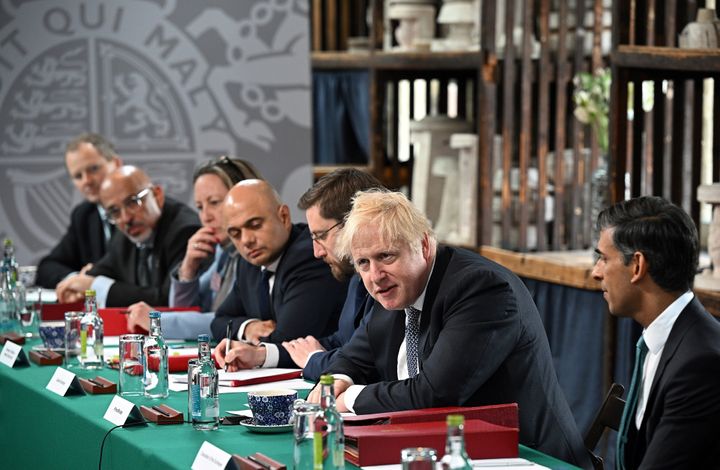 Boris Johnson chairs a cabinet meeting in Stoke-on-Trent