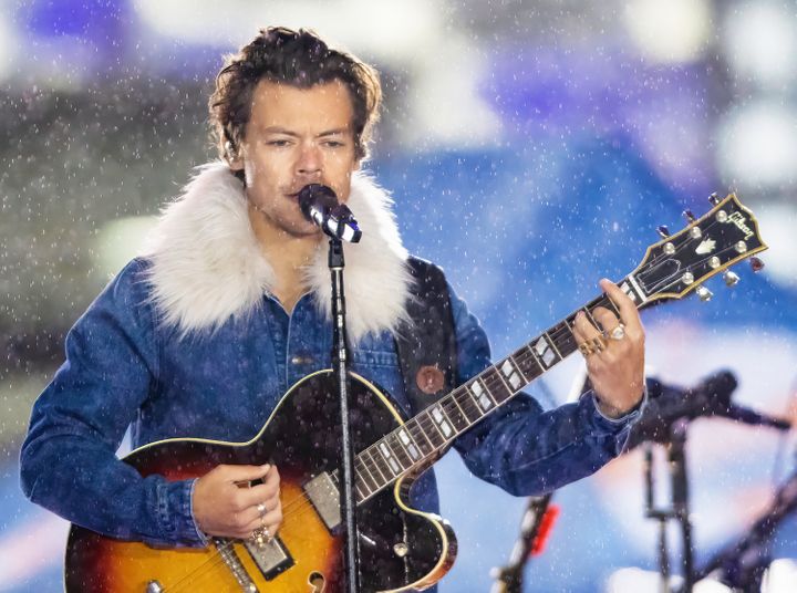 Harry Styles performs during a rehearsal on NBC's "Today" at Rockefeller Plaza on May 19, 2022 in New York City. (Photo by Gilbert Carrasquillo/GC Images)