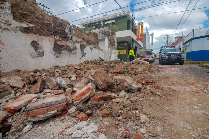  A view of damaged buildings aftermath of 7.6 magnitude earthquake in Colima, Mexico, on September 19.