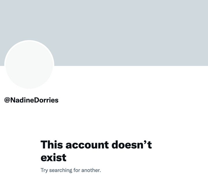 Nadine Dorries appears to have deleted her account.