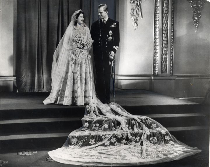 Princess Elizabeth and the Duke of Edinburgh on their wedding day in 1947