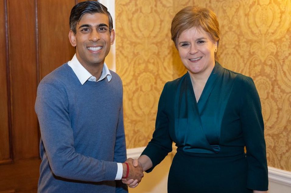 Sunak held "constructive" talks with Nicola Sturgeon in Scotland on Thursday.