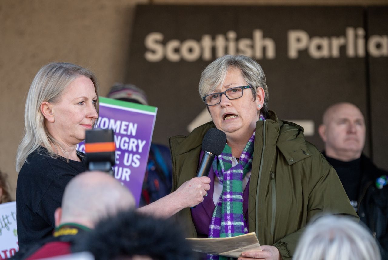 Joanna Cherry speaking at the For Women Scotland and the Scottish Feminist Network demonstration outside the Scottish Parliament ahead of last month's vote on the Gender Recognition Reform Act.