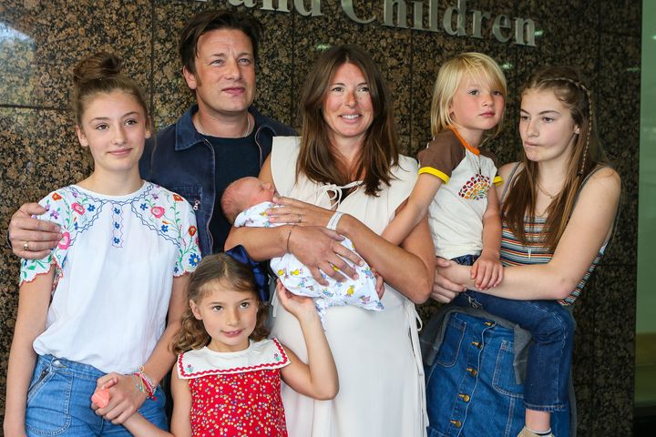 Jamie and Jools Oliver and their family pictured in 2016.