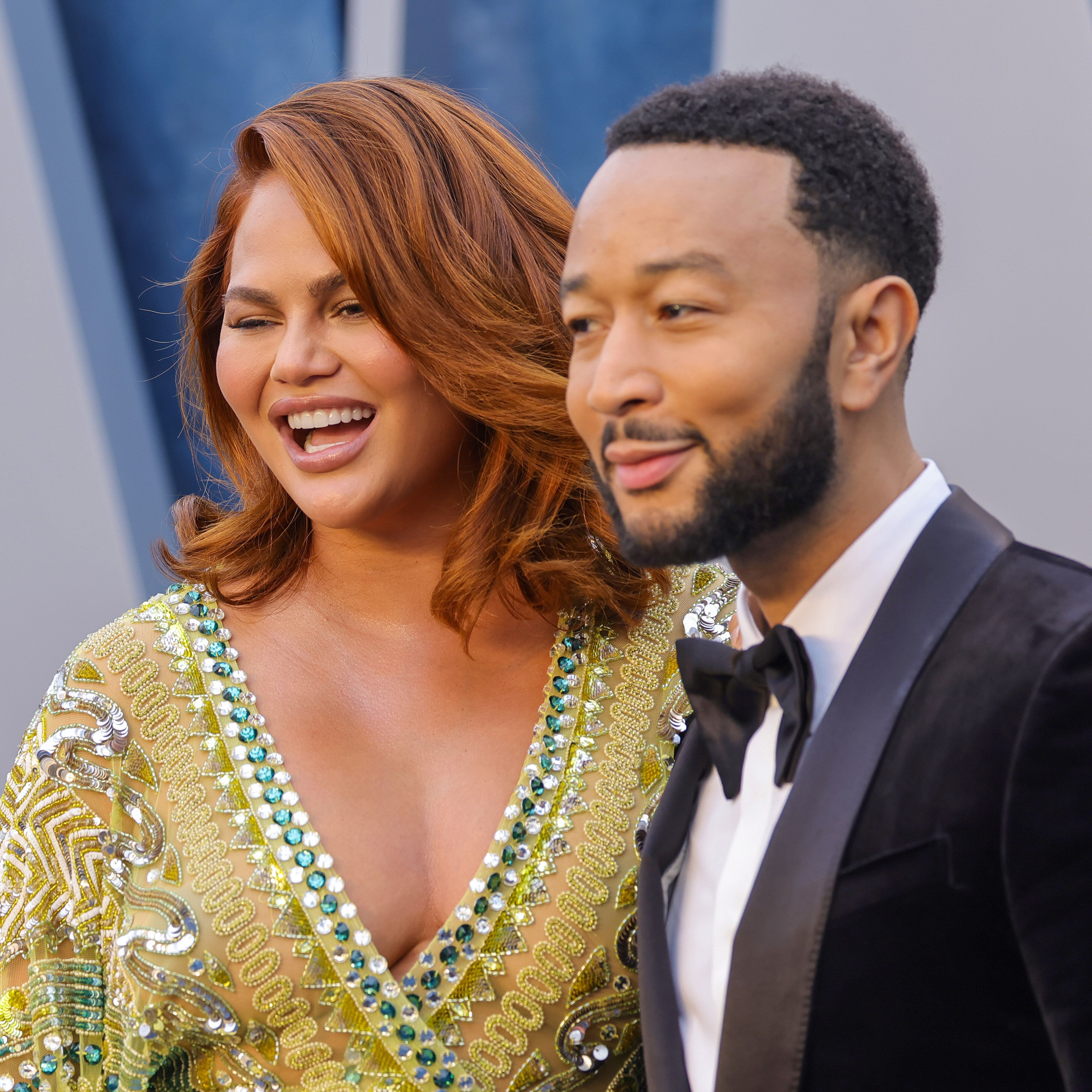 Chrissy Teigen and John Legend attend the 2023 Vanity Fair Oscar Party on March 12, 2023. The couple recently announced their fourth child, a son named Wren Alexander Stephens.