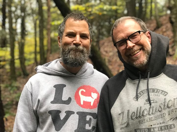 The author (right) in the Catskills with his spouse, Saul.