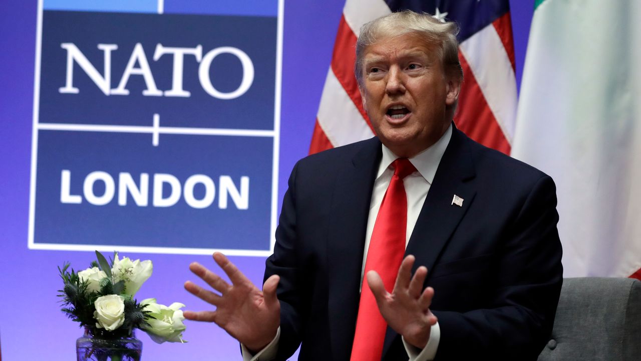 President Donald Trump during the NATO summit in 2019