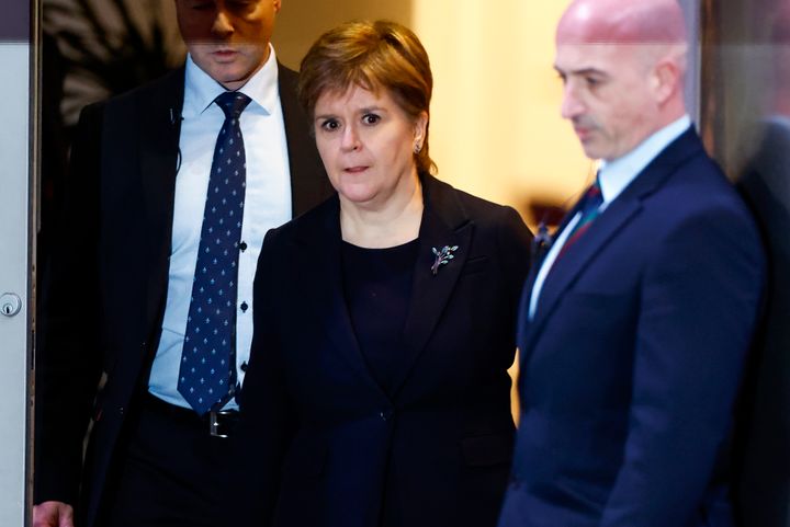 Nicola Sturgeon departs the UK Covid Inquiry.