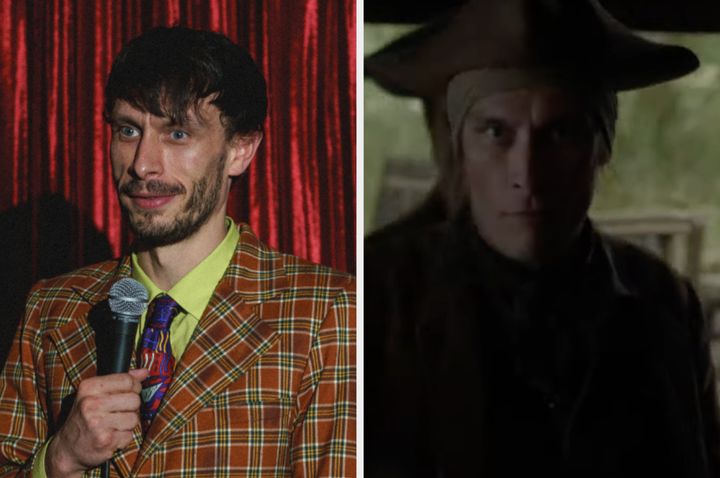 Richard Gadd in Baby Reindeer (left) and Outlander (right)