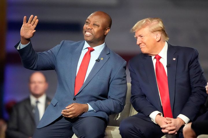 Sen. Tim Scott (R-S.C.) this week refused to commit to accepting the outcome of the 2024 election. (AP Photo/Chris Carlson)