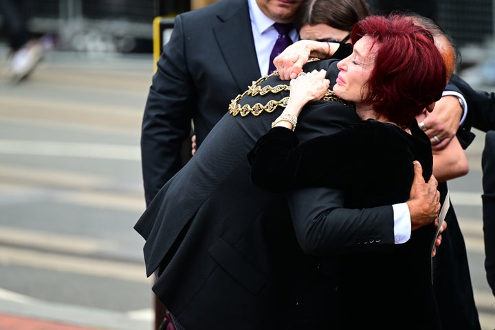 Sharon Osbourne embraces the Lord Mayor of Birmingham