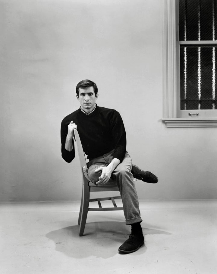 Anthony Perkins on the set of Psycho