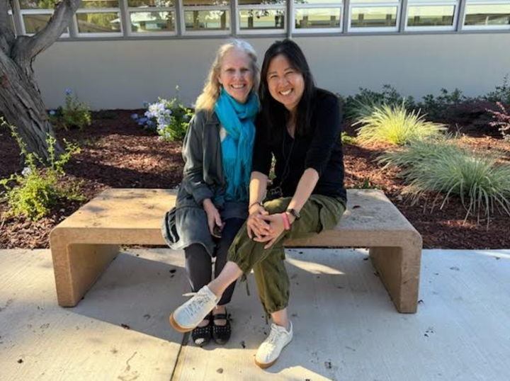 "Sometimes it takes a teacher — and her class." (The author, left, with Cathy Dao).