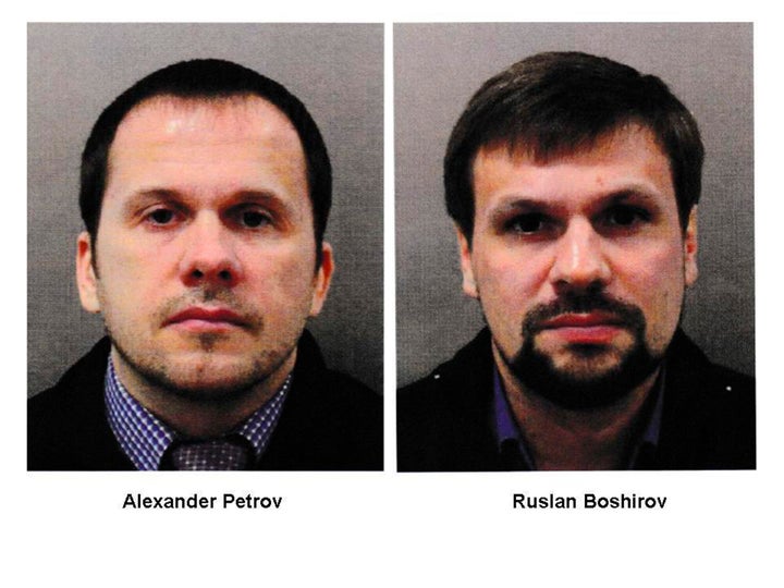 Men identified as Alexander Petrov, left, and Ruslan Boshirov, were accused of being involved with the poisonings.