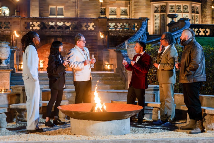 The cast of The Celebrity Traitors pictured during last year's finale