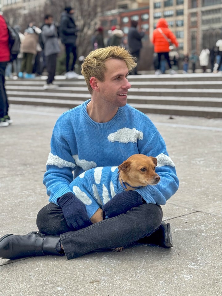 The author with his dog.