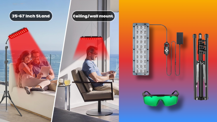 The lamp comes with everything you need to hang it or put it on a stand. 