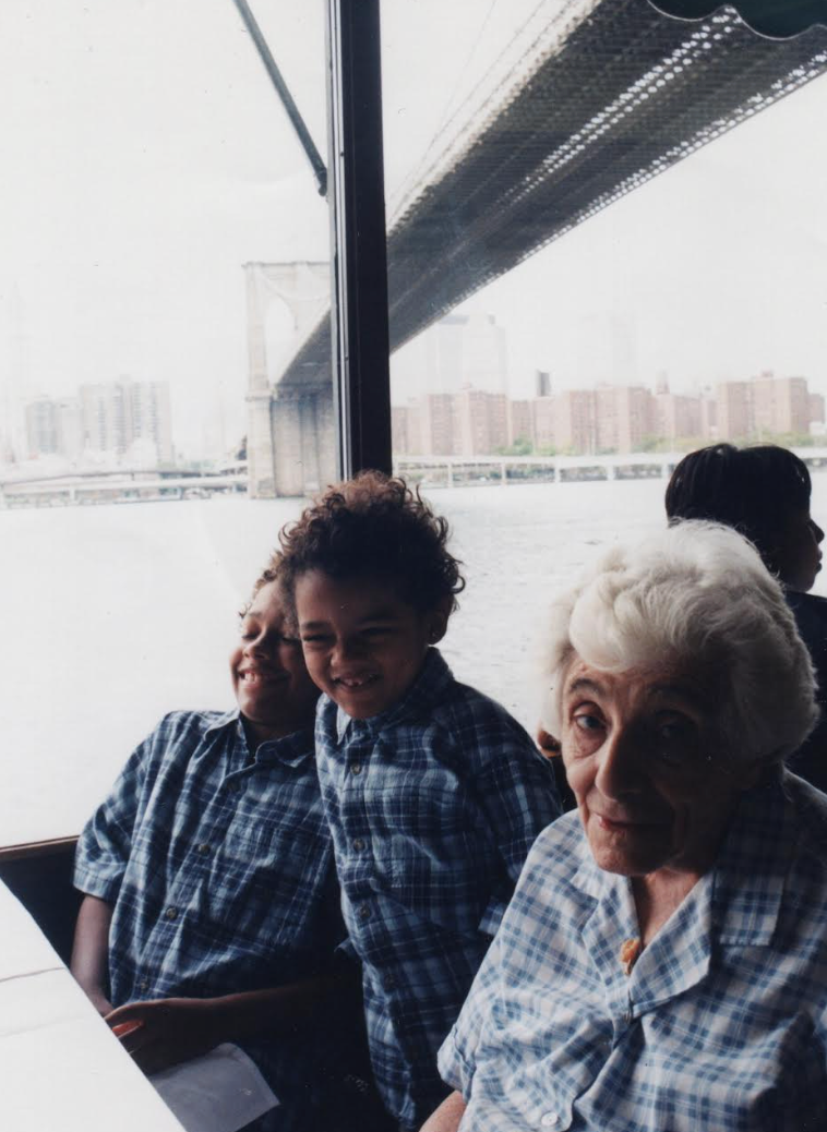 The author (middle), his older brother and his grandmother in 2004.
