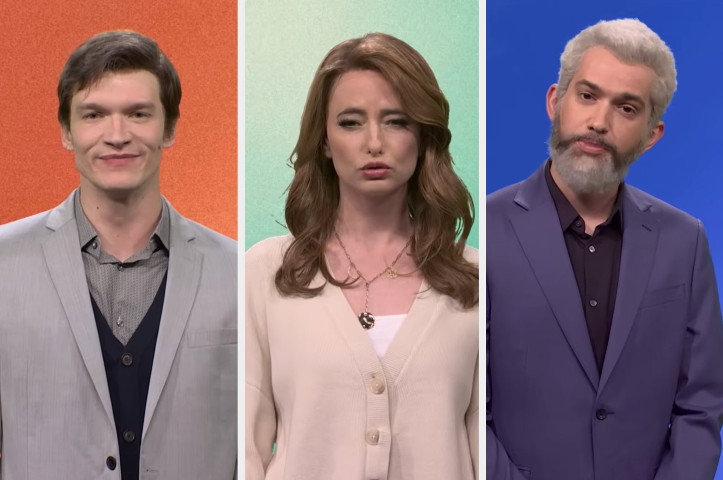 Connor Storrie with Saturday Night Live cast members Sarah Sherman and Andrew Dismukes