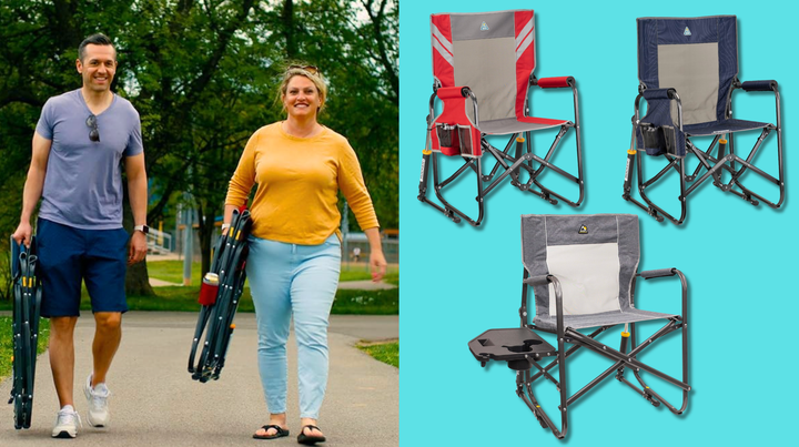 The chair folds up easily. 