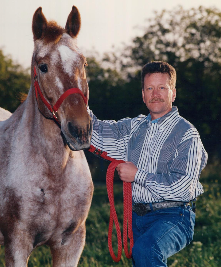 "Here I am with my all-time favorite horse, an Appaloosa named Bobo," the author writes.