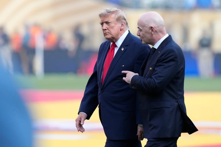 Donald Trump on Sunday night at the World Cup final
