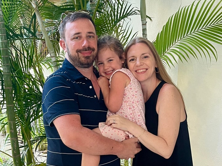 The author with her husband and daughter (2025).