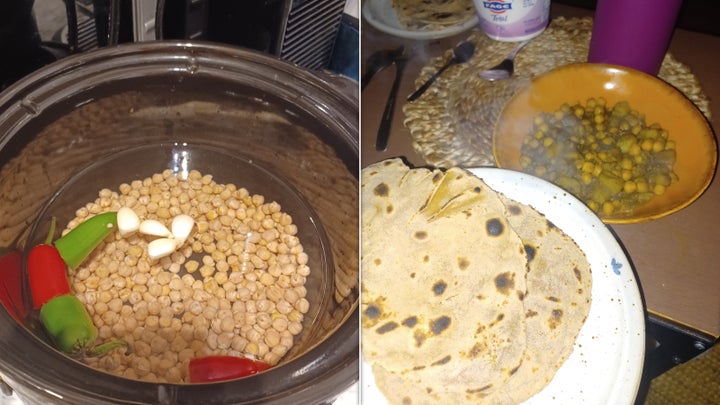 Chickpeas in the slow cooker: then in a curry