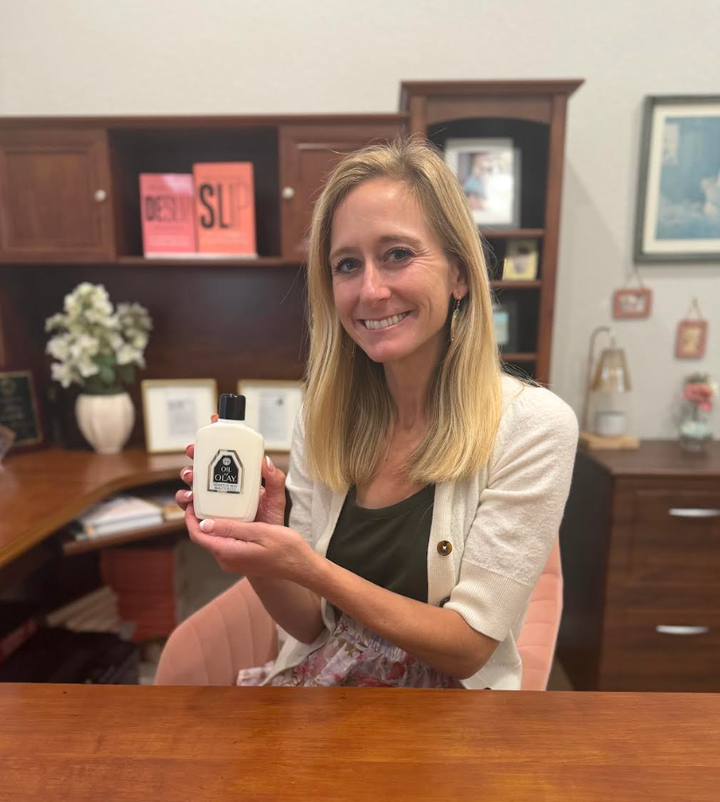 "I bought this bottle of Oil of Olay on eBay," the author writes. "It's from the same time period as the one my mother gave me when I was a child."