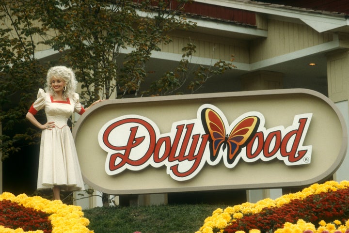 Dolly Parton at her Dollywood resort in 1988