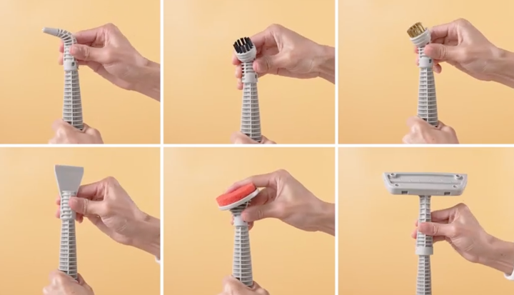 The mop comes with 15 attachments