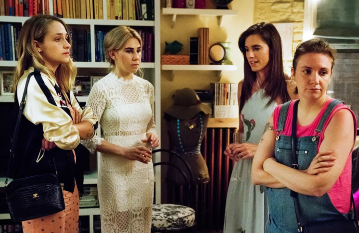 The cast of Girls pictured in the show's penultimate episode
